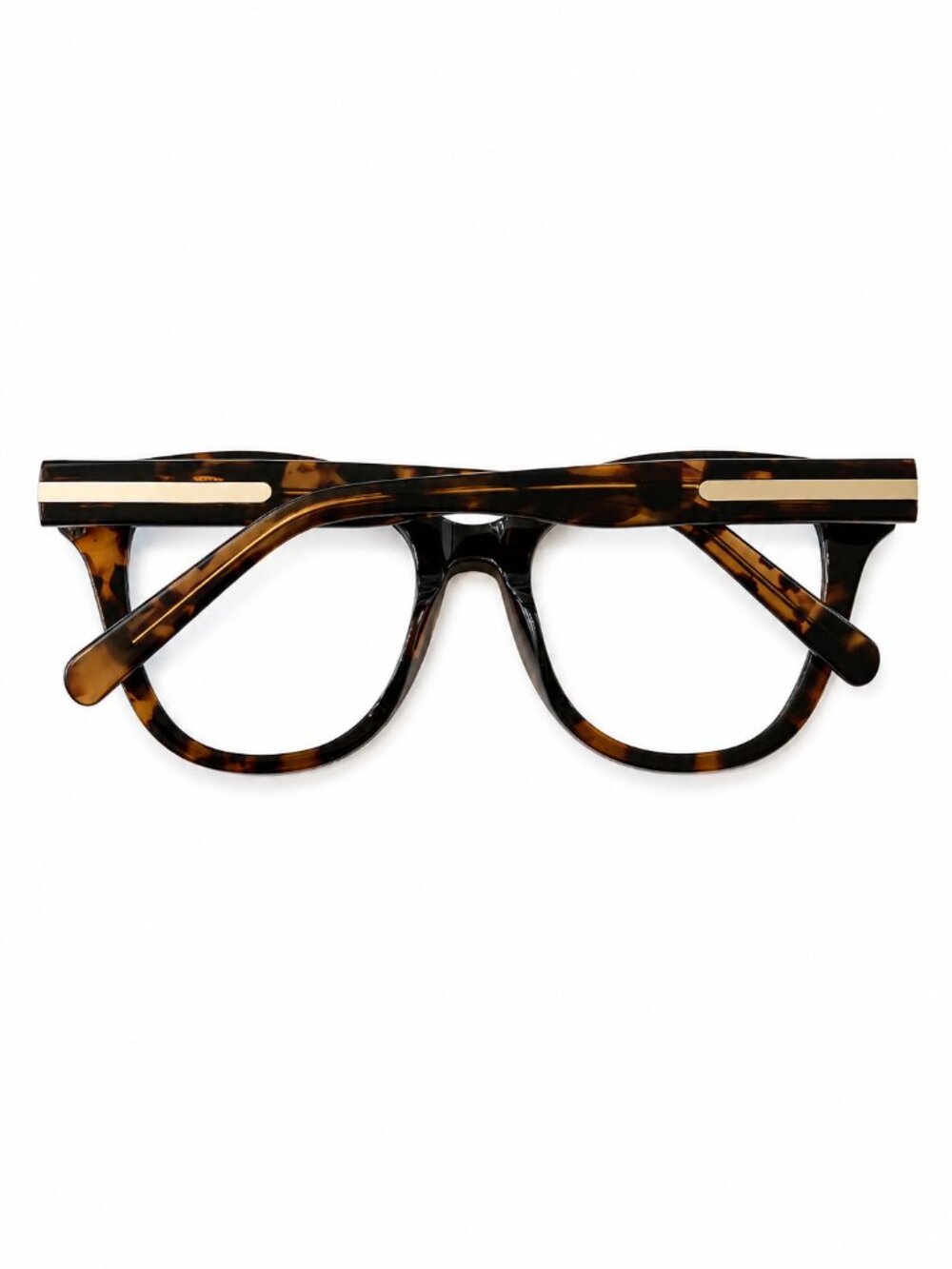 Tortoiseshell Eyeglass Frames with Star Accents 53-20-145 - Picture 3 of 9